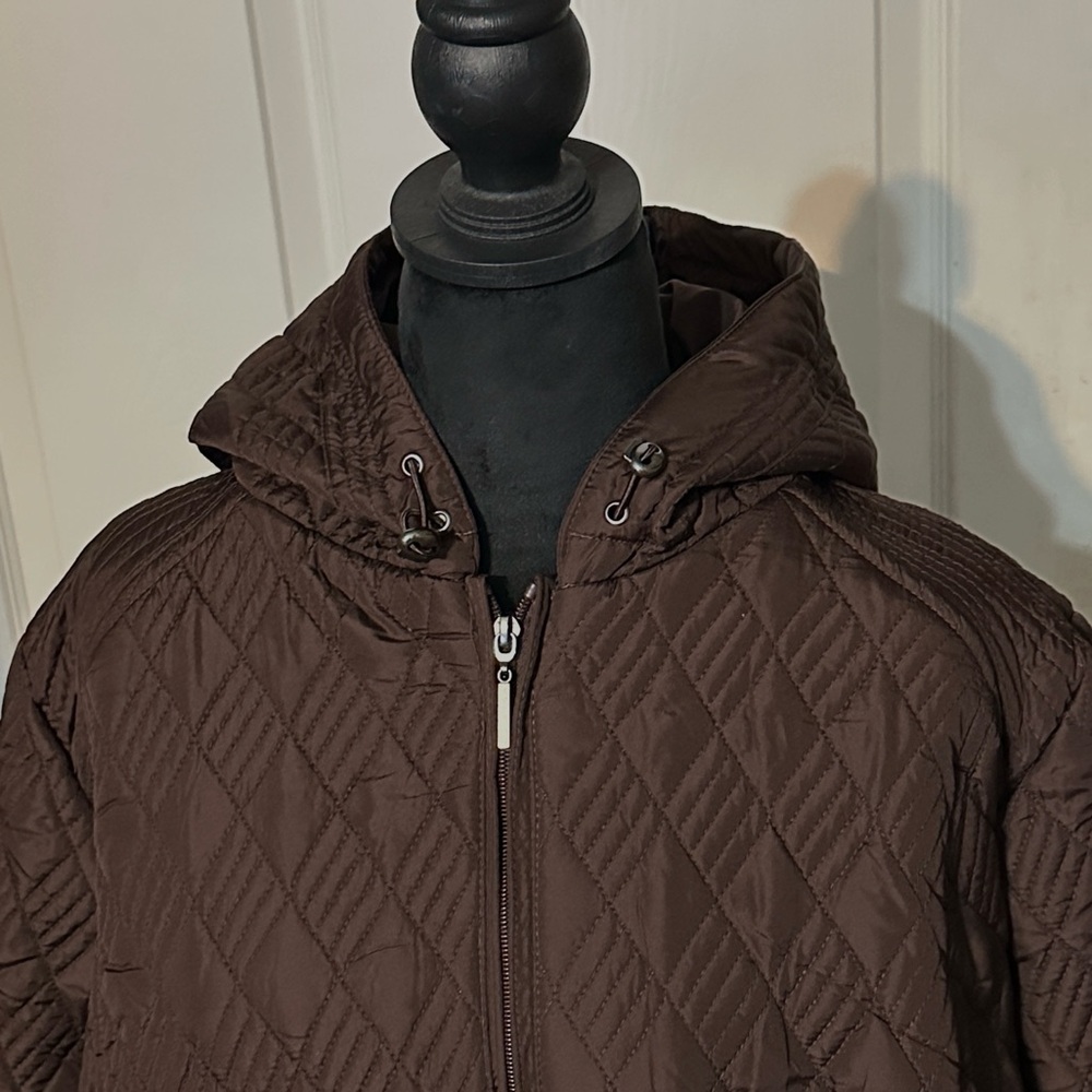 NWT Avenue Womens Jacket 26/28 Quilted Coat Dark Rich Brown Lightweight yet Warm - Picture 1 of 11